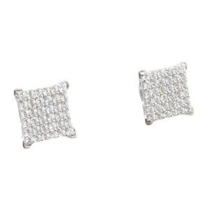 .925 sterling silver square earrings 7mm